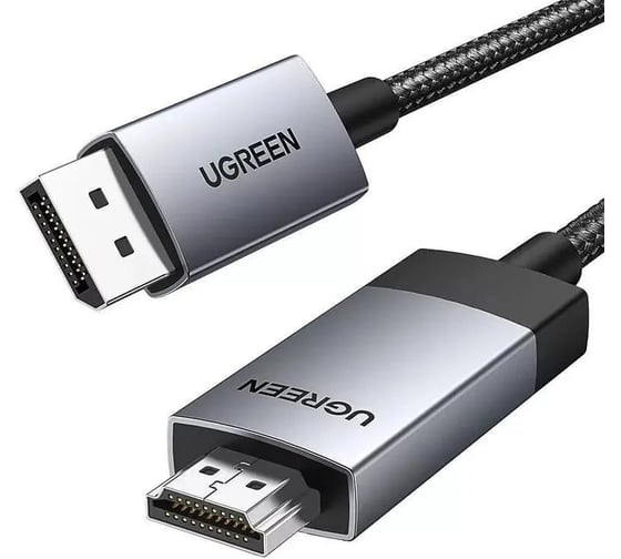 Изображение товара Кабель Ugreen DP119 DP to HDMI 4K Cable. Длина: 1м. Цвет: черно-серебристый 15773_