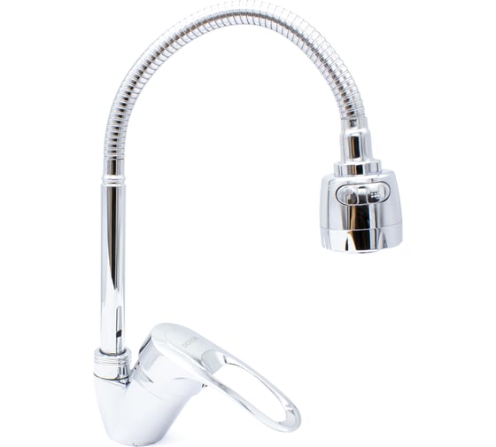 Изображение товара Смеситель для кухни Doron DС 2831-N, шаровый, хром, излив гибкий гофрированный, п/г (1/10) 011973