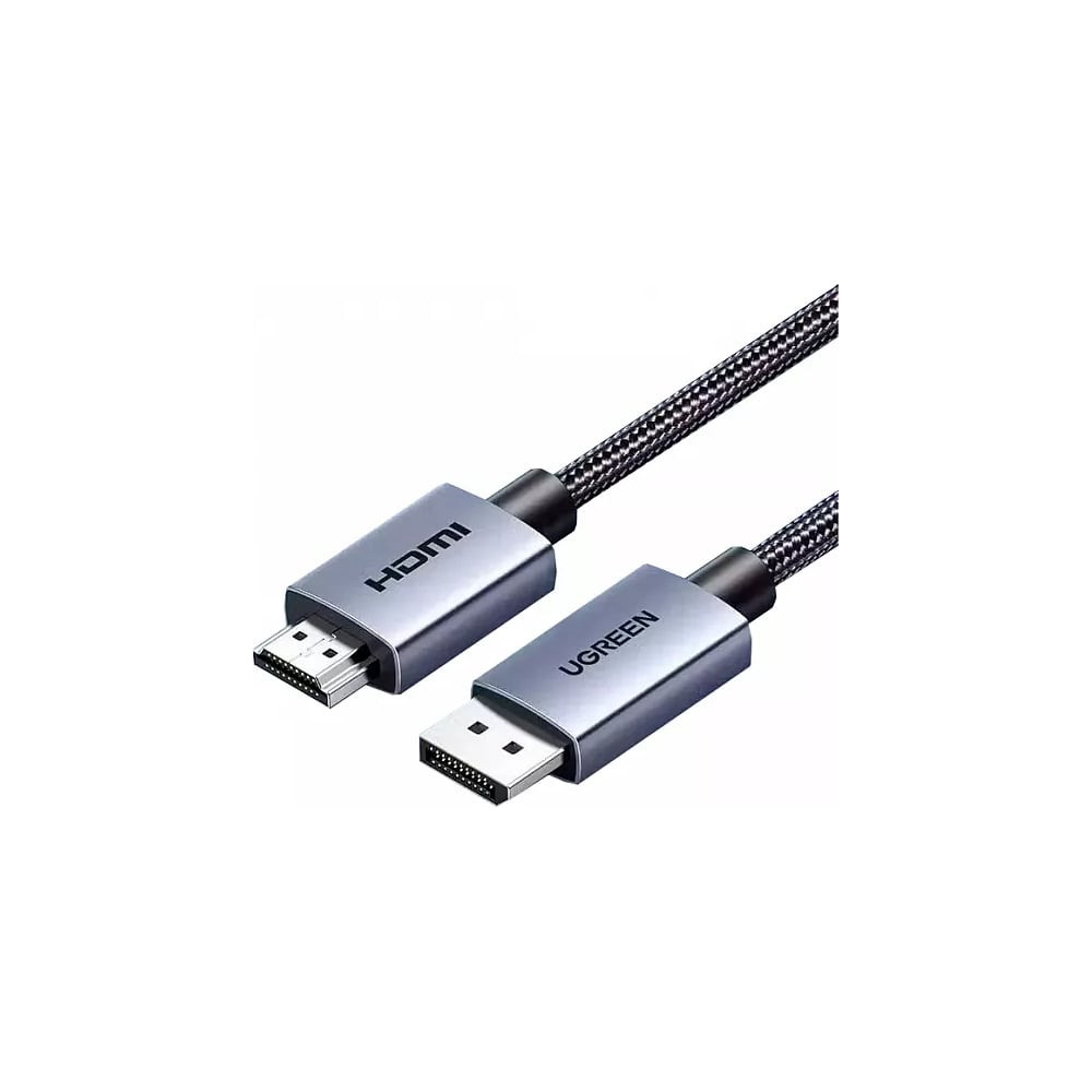 Изображение товара Кабель Ugreen DP125 DisplayPort - HDMI 4K 30Hz 2м серый черный