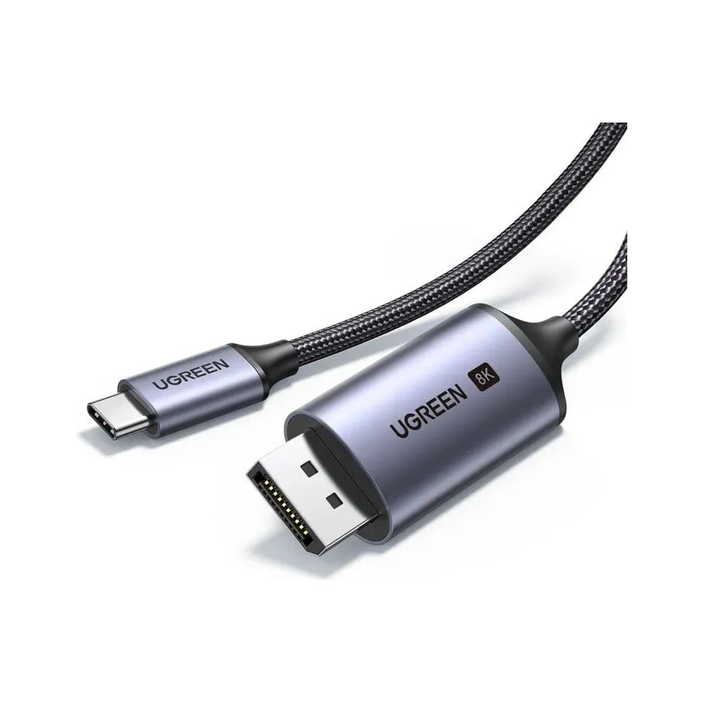 Изображение товара Кабель Ugreen USB-C to DisplayPort 8K 1м серый для передачи видео Изображение товара Кабель Ugreen USB-C to DisplayPort 8K 1м серый для передачи видео