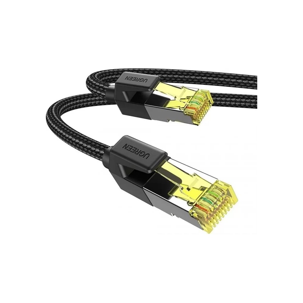 Изображение товара Кабель Ugreen NW150 CAT7 Shielded Round Cable with Braided Modular Plugs. Длина: 3м. Цвет: черный 80424