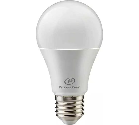 Изображение товара Лампа светодиодная Русский Свет RS A60, E27, 12W, 220-240V, 6500К, 12Вт, 1200Лм, Ra 90, грушевидная 15010345042