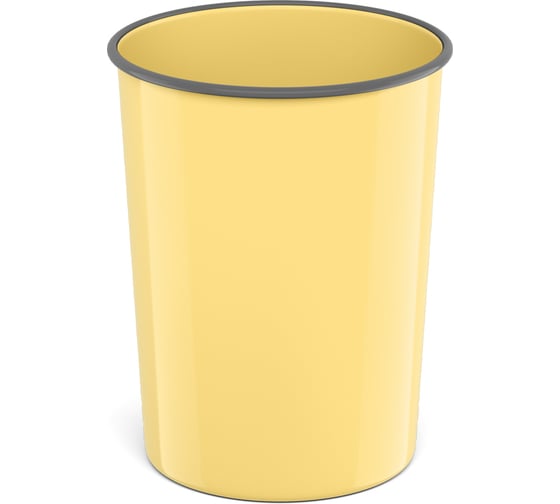 Изображение товара Корзина для бумаг ErichKrause литая, пластиковая, Iris, 13.5л, желтая 58087