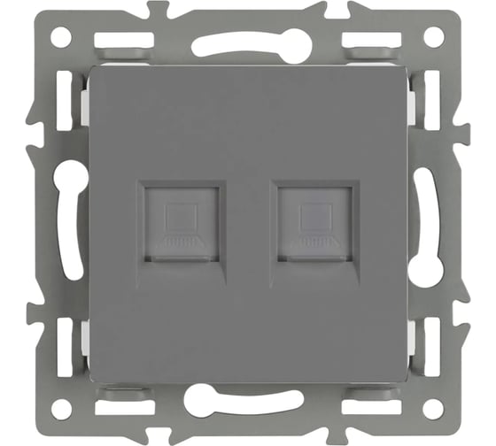 Изображение товара Механизм компьютерной розетки Arlight двойной SCT-MPC2-PL-GR 1шт 045338