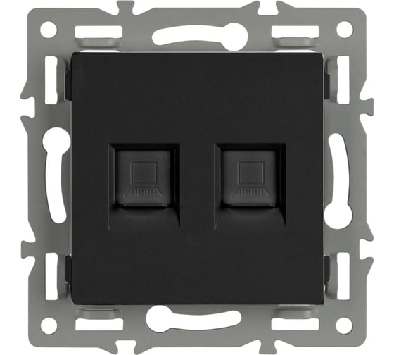 Изображение товара Механизм компьютерной розетки Arlight двойной SCT-MPC2-PL-BK 1шт 045337