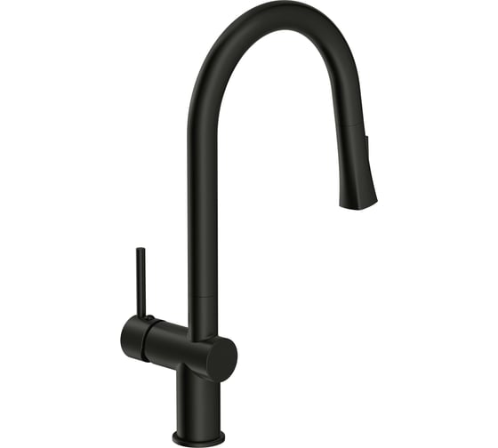 Изображение товара Смеситель для кухни Cersanit MELAR однорычажный, с выдвижным изливом, черный 68228