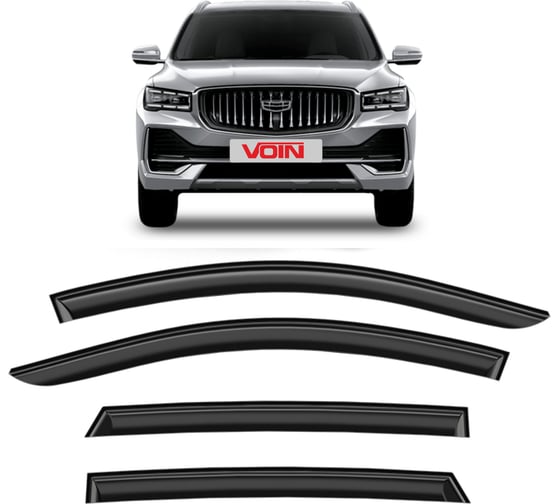 Изображение товара Дефлекторы окон для а/м Geely Monjaro 2021-н.в. /кроссовер/накладные/к-т 4шт/ VOIN DEF01445