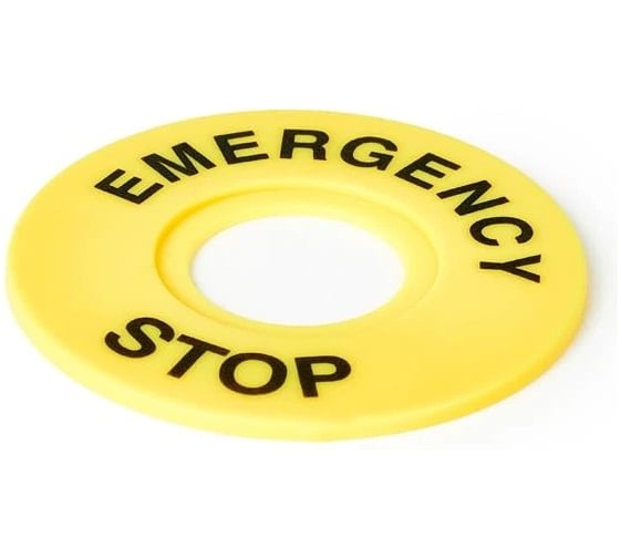 Изображение товара Знаки электробезопасности HLT табличка Emergency Stop, 60 мм, желтый (20 шт./уп. ) 085-25-001