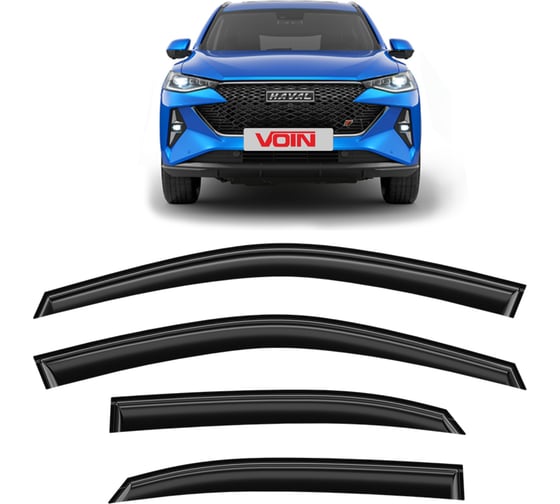 Изображение товара Дефлекторы окон для а/м Haval F7x2019-н.в. /кроссовер/накладные/к-т 4шт/ VOIN DEF01448