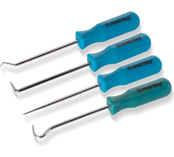 Изображение товара Набор крючков для извлечения Smartbuy 4 шт, 0/45/90/135 град, D3x135мм, в кейсе, tools SBT-SHS-4p1