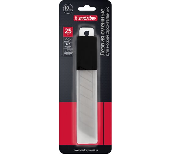 Изображение товара Сменные лезвия SMARTBUY 25 мм для ножей строительных, отламывающиеся 10 шт., tools SBT-SK-25