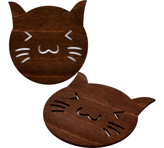 Изображение товара Подставка под горячее МУЛЬТИДОМ Кот, размер 13.5х12.5 см, ХДФ, 18.389 МБ18-385