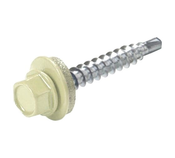 Изображение товара Саморез кровельный ЖЕСТЬ 5,5х19 RAL1015, светлая слоновая кость, 300 шт. контейнер 1150 мл УТ-00002658