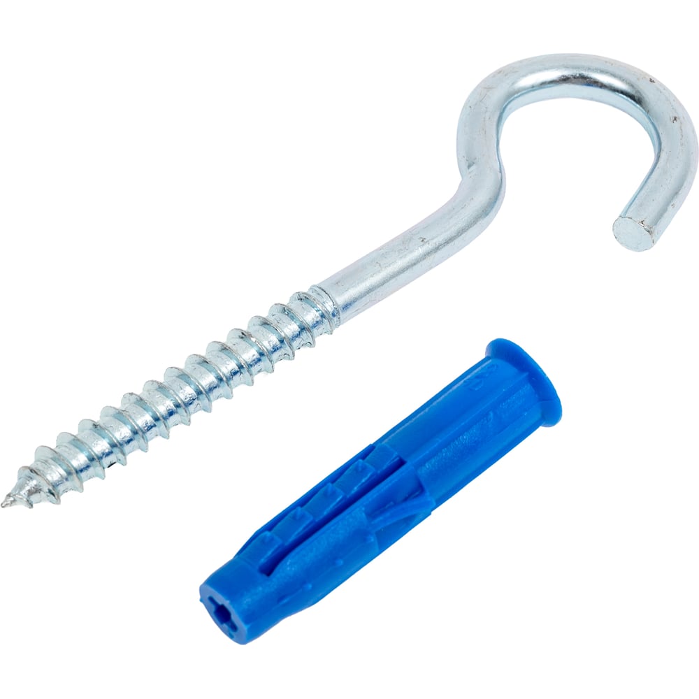 Изображение товара Шуруп-полукольцо ЖЕСТЬ 6х60 с дюбелем универс. Чапай (2 шт), европодвес УТ-00012735