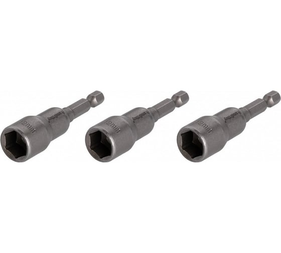 Изображение товара Набор головок для шестигранных саморезов SMARTBUY 3 шт, 12 мм, шестигр.хвостовик 1/4" hex, 40Х, tools SBT-SSE-1214