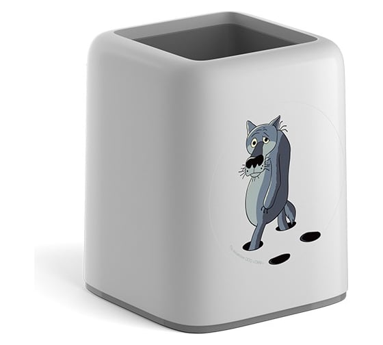 Изображение товара Настольная пластиковая подставка ErichKrause Forte, Жил-был Пес, белый с черным 61640