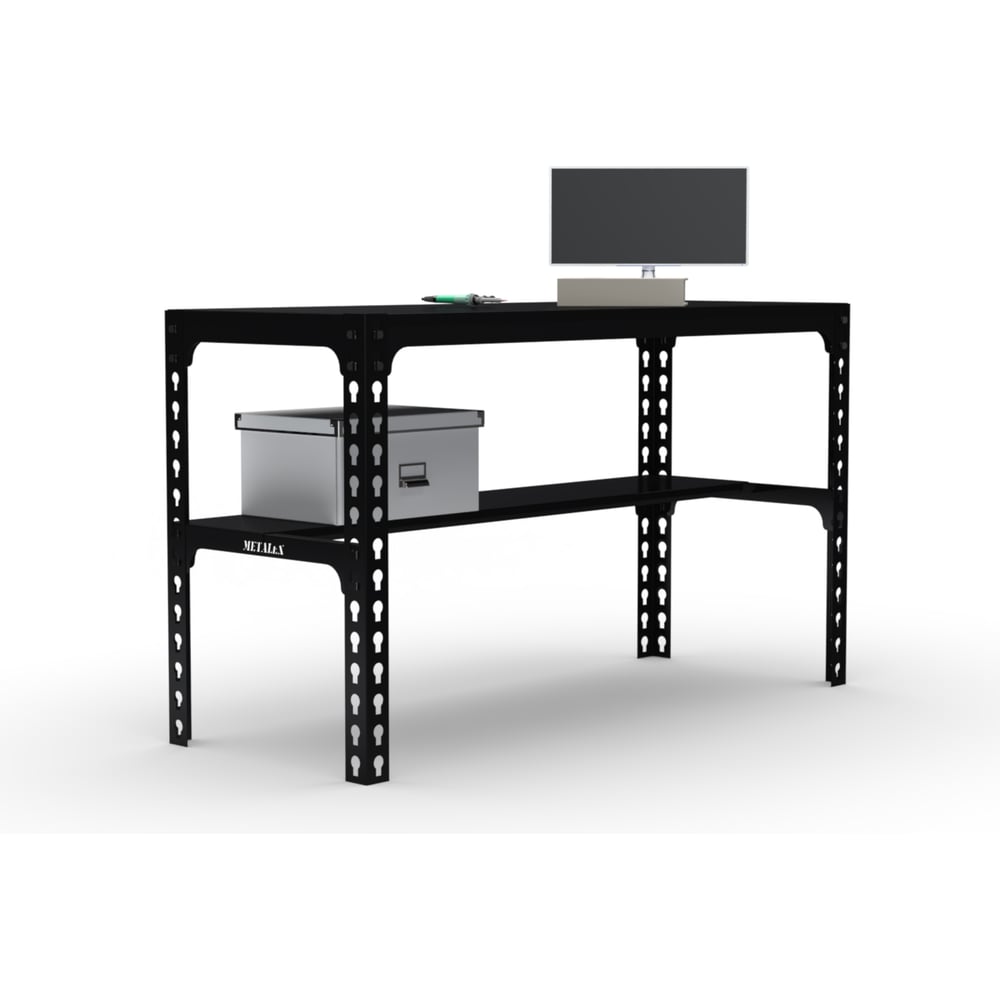 Изображение товара Металлический стол ООО Металекс 750x1200x600 мм черный промышленный стол
