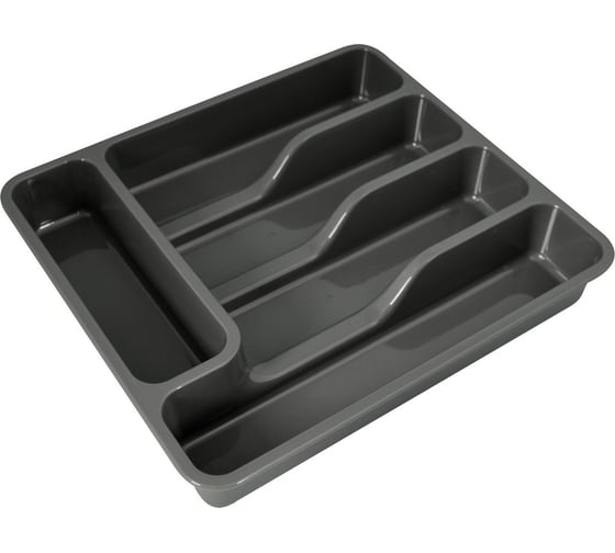 Изображение товара Лоток для столовых приборов широкий МУЛЬТИДОМ серый 740 018