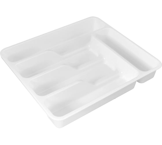 Изображение товара Лоток для столовых приборов широкий МУЛЬТИДОМ белый 740 006