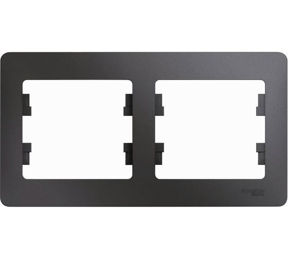 Изображение товара 2-местная горизонтальная рамка Systeme Electric Glossa графит GSL001302