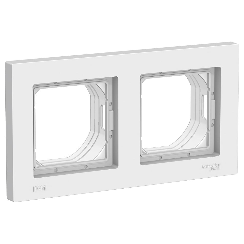 Изображение товара Двухместная рамка Systeme Electric AtlasDesign Aqua IP44 белая