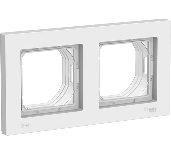 Изображение товара 2-местная рамка Systeme Electric AtlasDesign Aqua IP44 белый SchE ATN440102