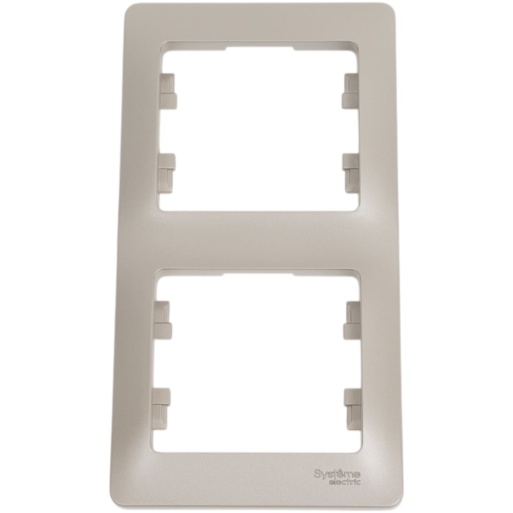 Изображение товара 2-местная вертикальная рамка Systeme Electric Glossa платина GSL001206