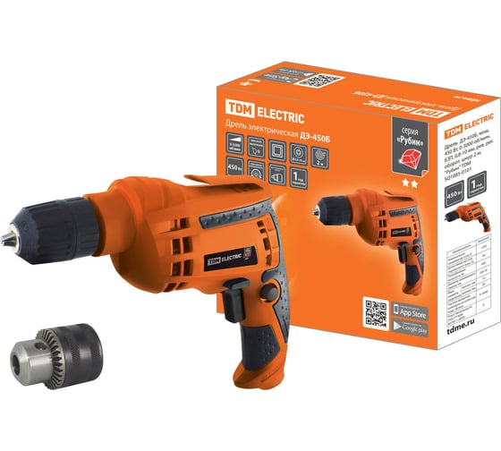 Изображение товара Дрель TDM ELECTRIC ДЭ-450Б Рубин 450 Вт SQ1085-0101