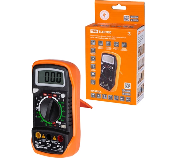 Изображение товара Цифровой мультиметр TDM ELECTRIC МастерЭлектрик MAS830L SQ1005-0011
