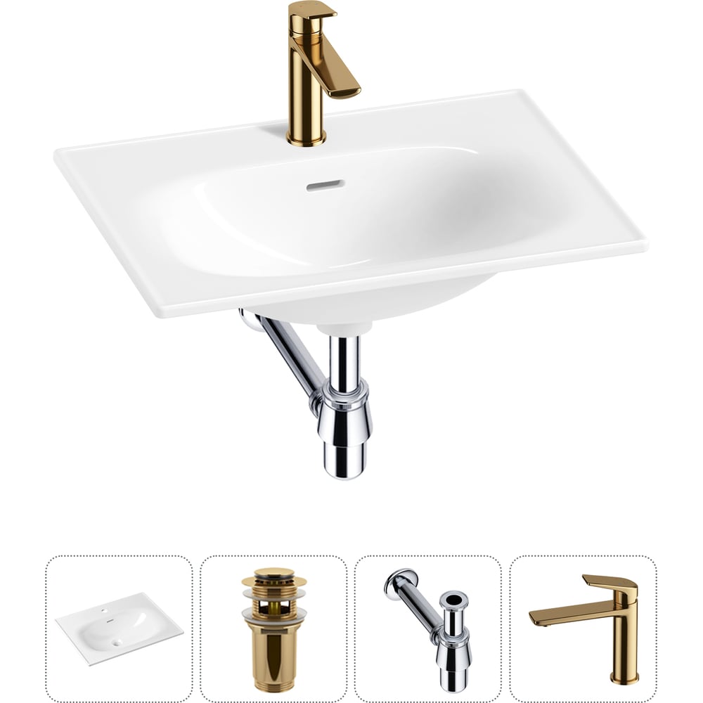 Изображение товара Врезная раковина для ванной Lavinia Boho комнаты Bathroom Sink в наборе 4 в 1 20217617R Изображение товара Врезная раковина для ванной Lavinia Boho комнаты Bathroom Sink в наборе 4 в 1 20217617R