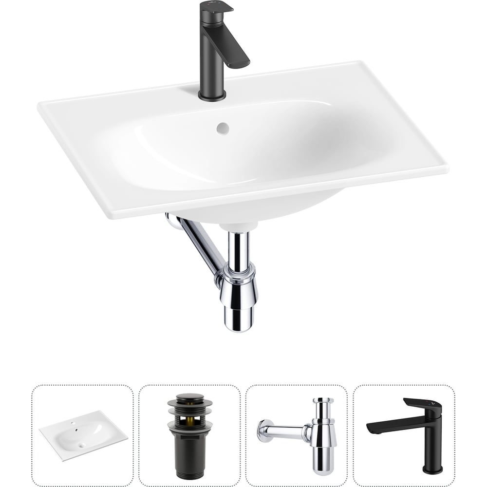 Изображение товара Врезная раковина для ванной Lavinia Boho с сифон и смесителем 600 мм