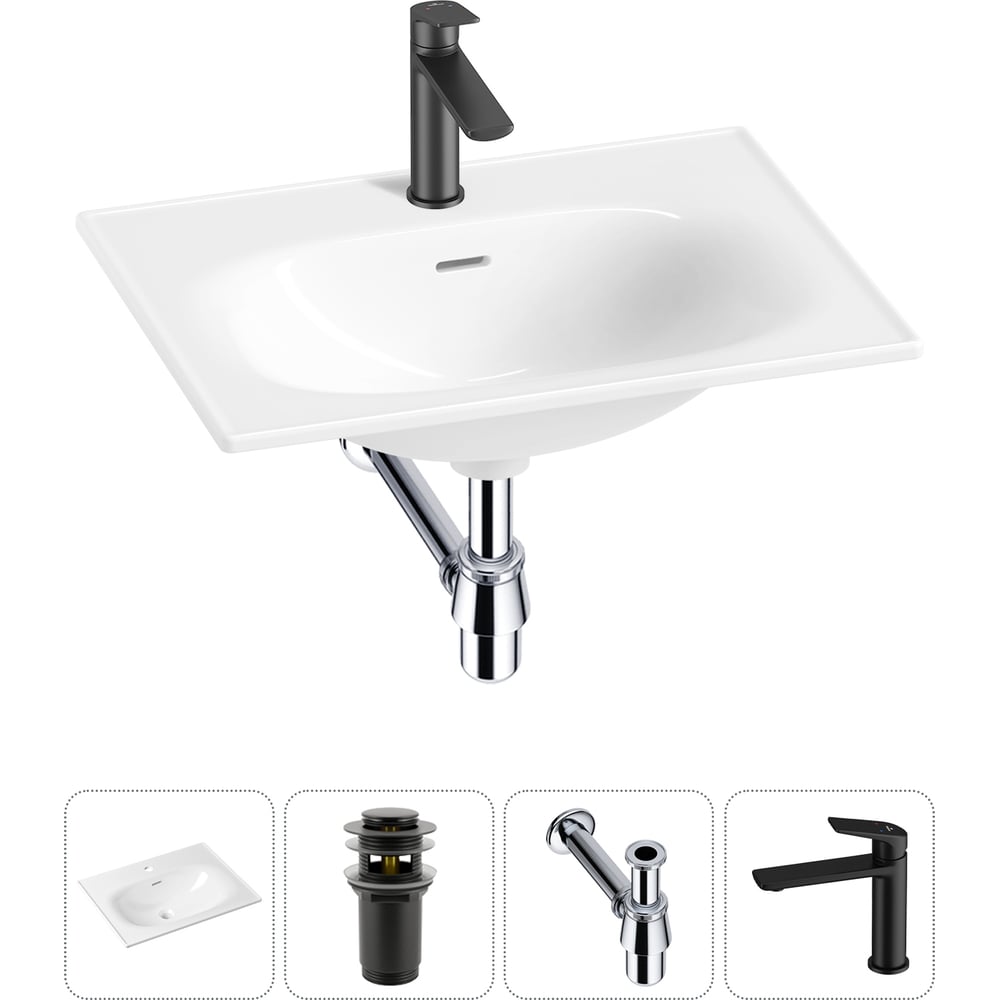 Изображение товара Врезная раковина для ванной Lavinia Boho комнаты Bathroom Sink в наборе 4 в 1 20217616R Изображение товара Врезная раковина для ванной Lavinia Boho комнаты Bathroom Sink в наборе 4 в 1 20217616R