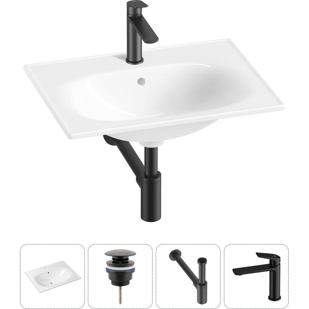 Изображение товара Врезная раковина для ванной Lavinia Boho с комплектом 4 в 1 белая санфарфор modern