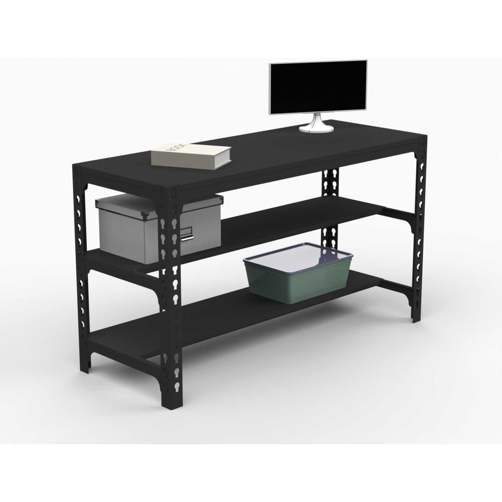 Изображение товара Стол металлический ООО Металекс 750x1500x500 2 полки черный