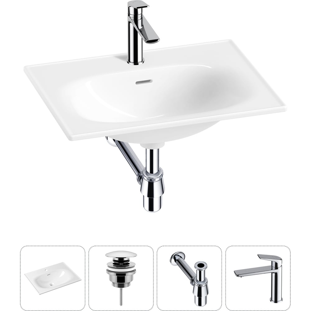 Изображение товара Врезная раковина для ванной Lavinia Boho комнаты Bathroom Sink в наборе 4 в 1 20217631R Изображение товара Врезная раковина для ванной Lavinia Boho комнаты Bathroom Sink в наборе 4 в 1 20217631R