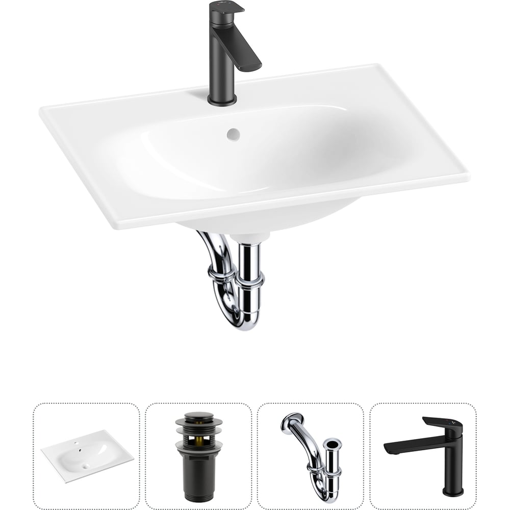 Изображение товара Врезная раковина для ванной Lavinia Boho 600x460 мм с комплектом дляmodern интерьера