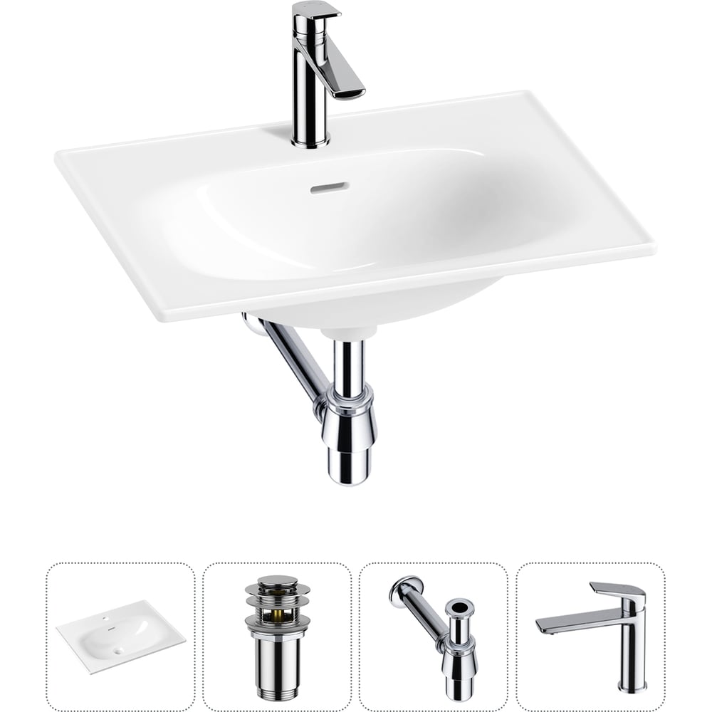 Изображение товара Врезная раковина для ванной Lavinia Boho комнаты Bathroom Sink в наборе 4 в 1 20217615R Изображение товара Врезная раковина для ванной Lavinia Boho комнаты Bathroom Sink в наборе 4 в 1 20217615R