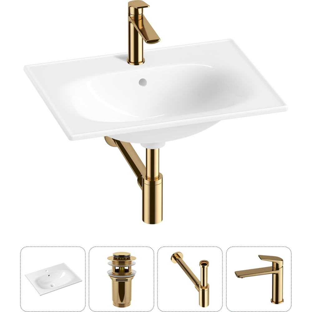 Изображение товара Врезная раковина для ванной Lavinia Boho 600x460 мм с сифоном и смесителем