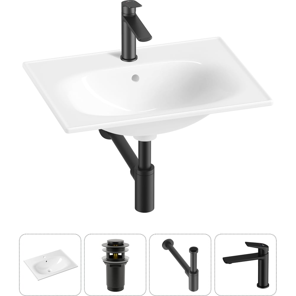 Изображение товара Врезная раковина для ванной Lavinia Boho 600x460 мм с сифоном и смесителем