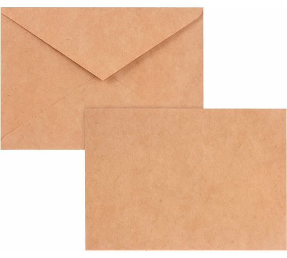 Изображение товара Конверты BRAUBERG С6 (114x162 мм) КРАФТ, клей, 90 г/м2, 50 шт, треугольный клапан 112363