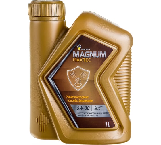 Изображение товара Полусинтетическое моторное масло Роснефть Magnum Maxtec 5W-30 SL-CF канистра 1 л 40814832