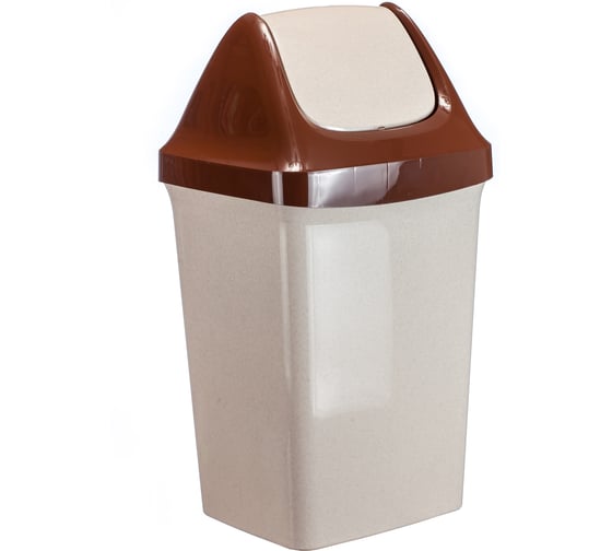 Изображение товара Контейнер для мусора IDEA СВИНГ 50 литров М 2464 Бежевый мрамор