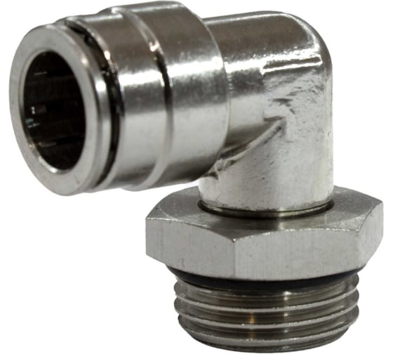 Изображение товара Пневмофитинг цанговый L-образный PI TOOLS Cn-L1/2M-14, поворотный, для полиуретановых и рильсановых трубок, Арт.   8827