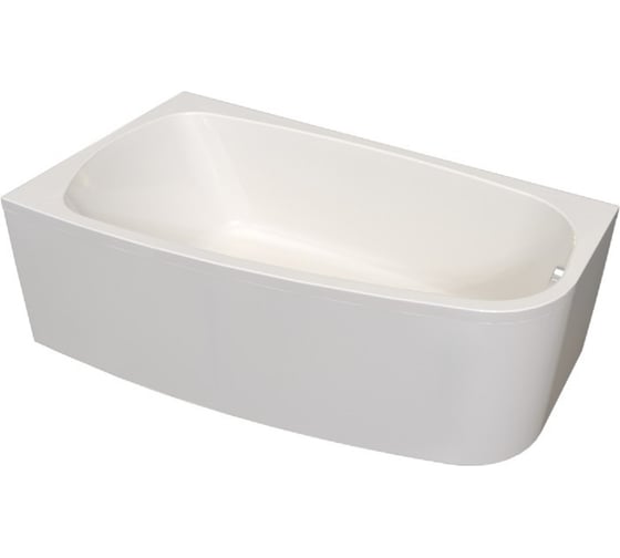 Изображение товара Акриловая ванна Радомир РОНА 168x95 (левое исполнение), рама-подставка, фронтально-торцевая панель, слив-перелив автомат с сеточкой (хром, с сифоном) 1-01-2-1-1-344К