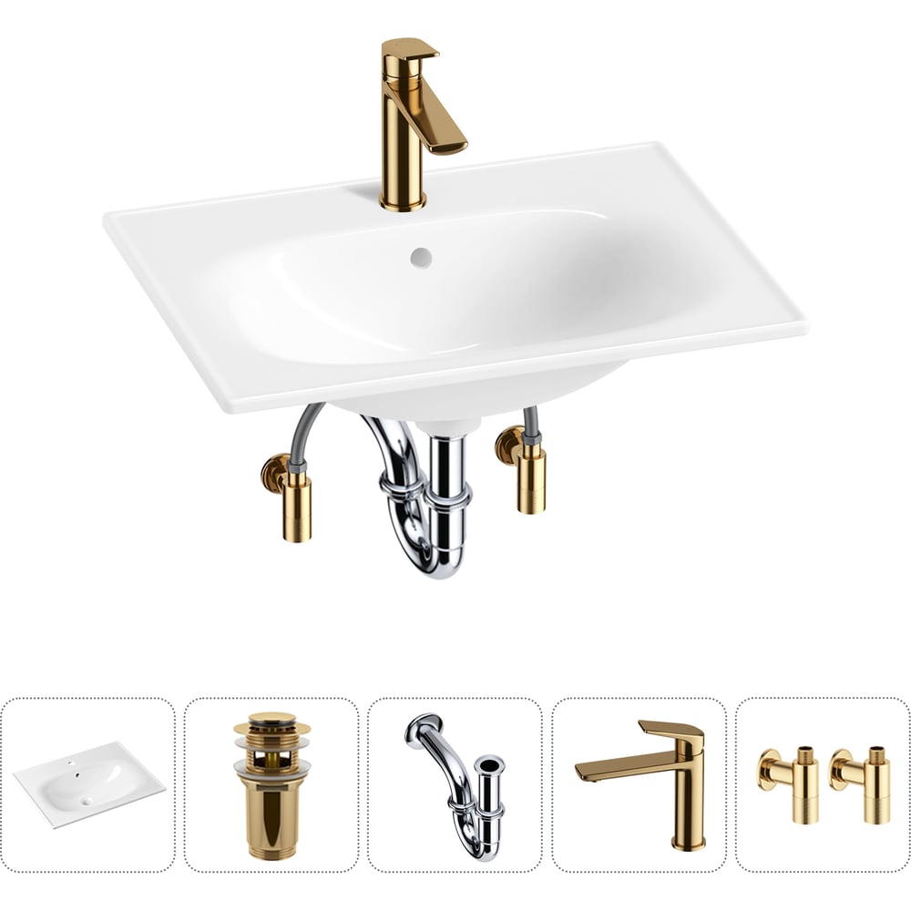 Изображение товара Врезная раковина для ванной Lavinia Boho 1 чаши белая с комплектом 20217589R