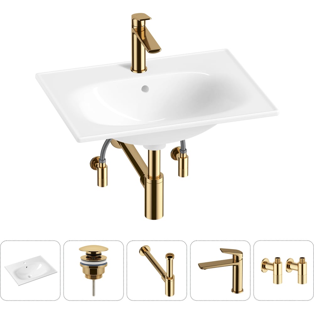 Изображение товара Врезная раковина для ванной из санфарфора Lavinia Boho 600 мм белая