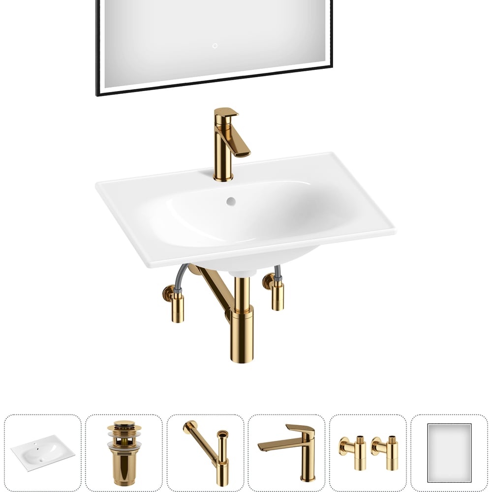 Изображение товара Врезная раковина для ванной Lavinia Boho 6 в 1 белая санфарфор современная