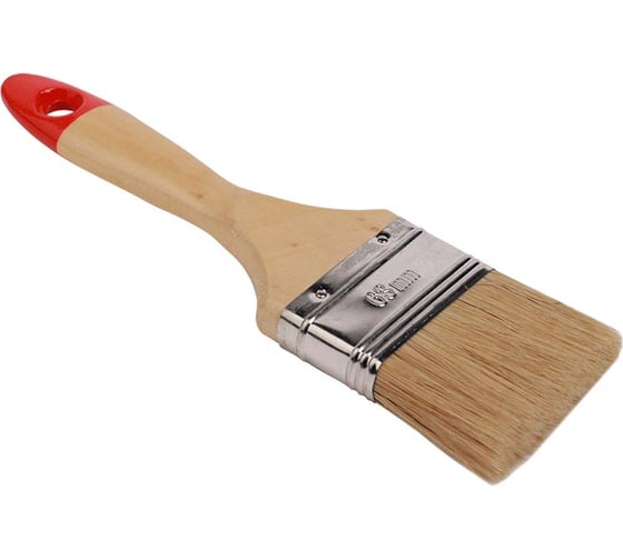 Изображение товара Кисть плоская Toolberg Классик-Эксперт натуральная щетина, деревянная рукоятка, 63мм ЛА-00003372