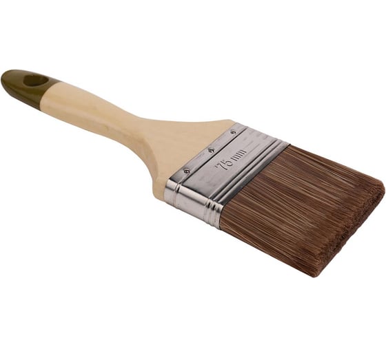 Изображение товара Кисть плоская Toolberg Микс-Эксперт смешанная щетина, деревянная рукоятка, 63мм ЛА-00003495