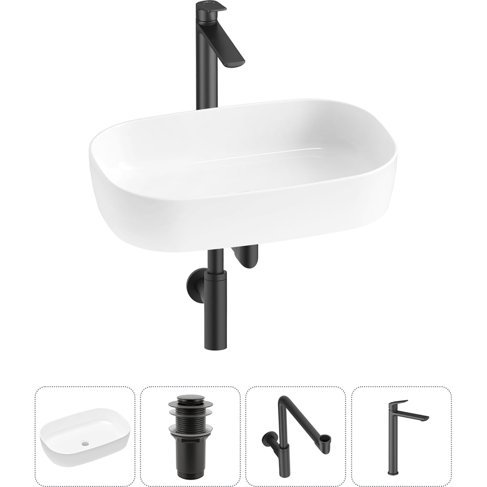 Изображение товара Накладная раковина для ванной Lavinia Boho серия Bathroom Sink Slim 20217556R белая современная